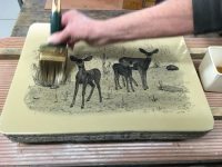 mule deer lithograph