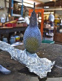 the making of the gambels' quail bronze sculpture