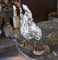 the making of the gambels' quail bronze sculpture