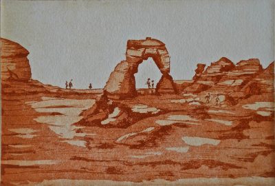 Delicate Arch etching