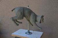 the making of bronze sculpture of bobcat