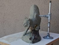 the making of bronze sculpture of bobcat