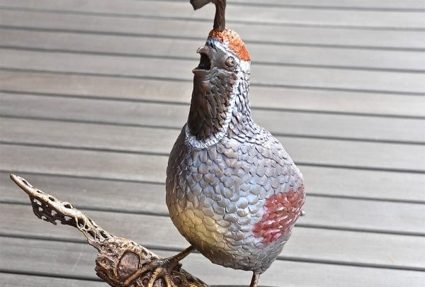 quail bronze sculpture
