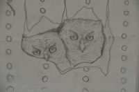 making of an etching - two owls