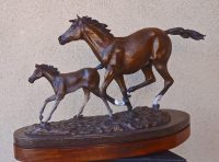 follow me bronze horse sculpture