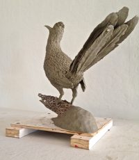making a bronze sculpture of a roadrunner