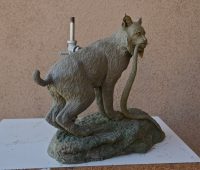 the making of bronze bobcat sculpture