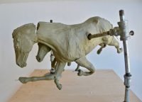 martini and mojito bronze horse sculpture - wax mold