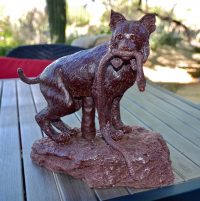 the making of bronze bobcat sculpture - wax mold