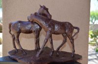 the making of a pair of foals bronze sculpture - wax mold